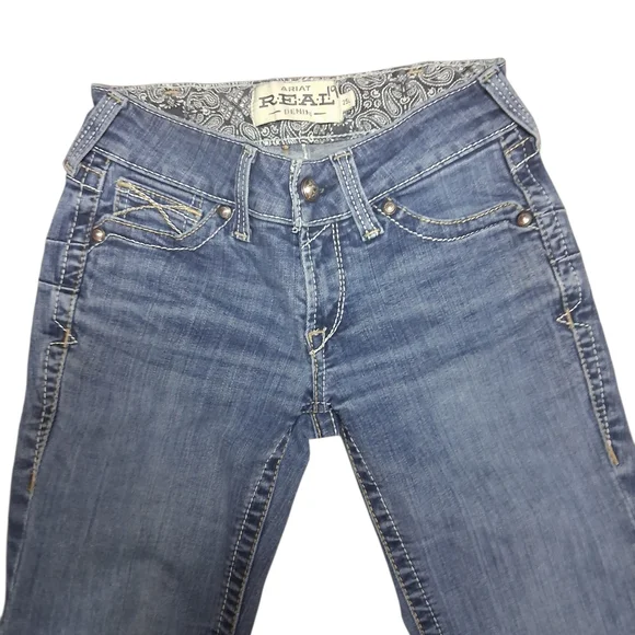 Ariat Denim Boot Cut Jeans with Embroidery - Picture 3 of 5